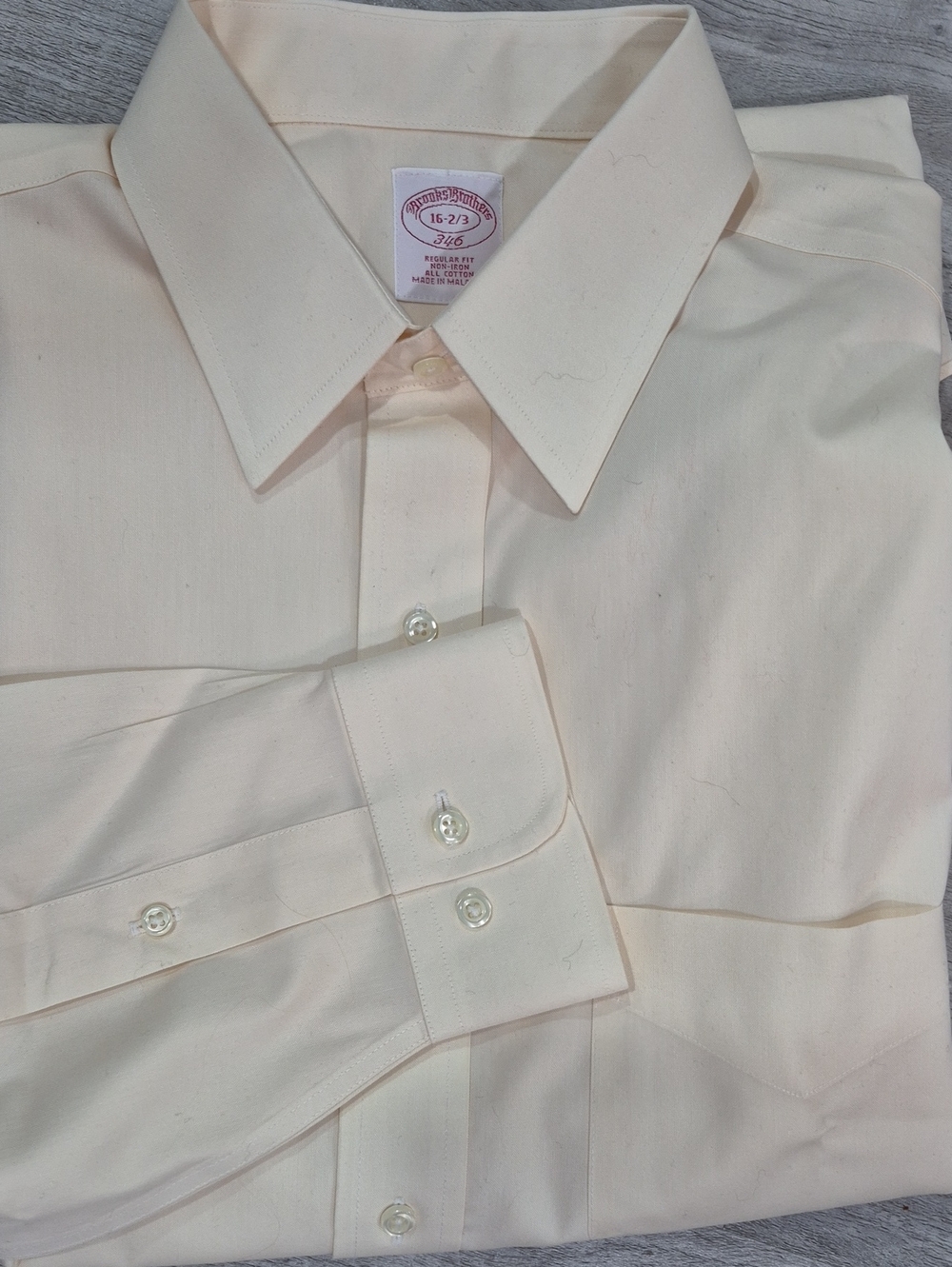 Brooks Brothers Cream Long-Sleeve Dress Shirt